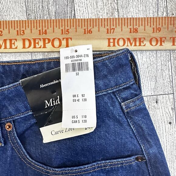 Abercrombie & Fitch Jeans Curve Love Wide Leg Mid-Rise 32/14 Baggy Y2K Skater - Picture 7 of 10